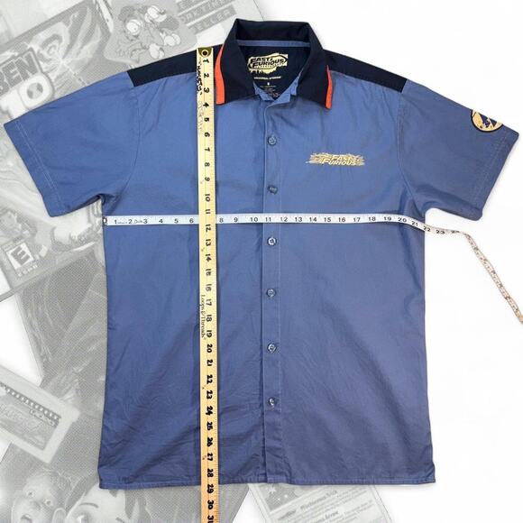 Blue/Orange Universal Studios Fast & Furious Graphic Embroidered Button Up - Picture 4 of 4